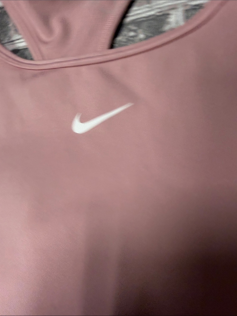 Nike Pink Racerback Sports‎ Bra with White Swoosh - Picture 2 of 7